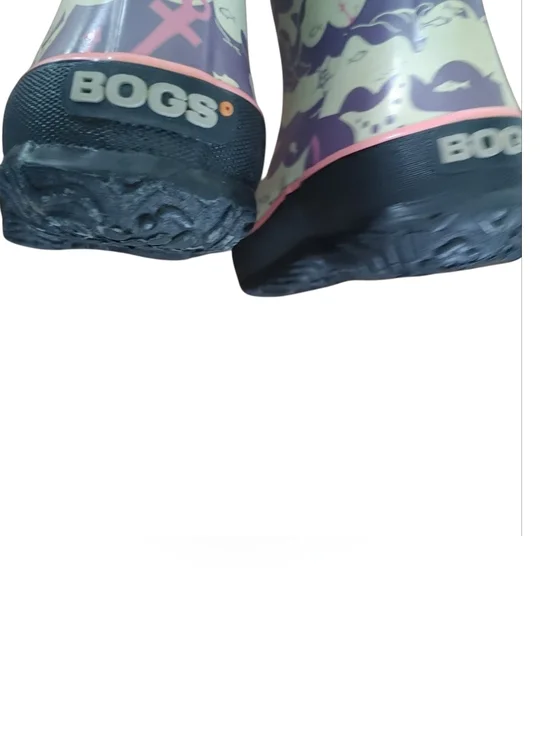 Bogs Skipper At Sea Kids Pink And Purple Rain Boots - Picture 6 of 7